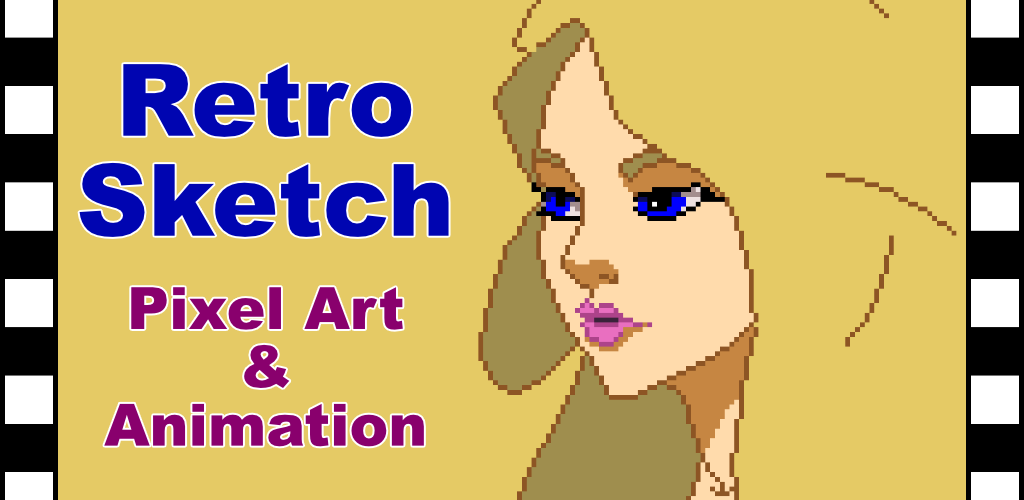 retro sketch pixel art and animation banner